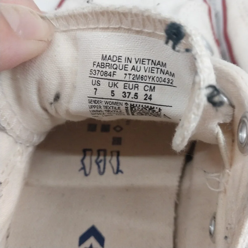 Converse Chuck Taylor All Star Shoreline Slip On White Sneakers 537084F Womens 7 - Picture 5 of 6